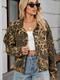 Leopard Print Button Up Denim Jacket Leopard Print 6c9a2da9a20f49729334d39b93c45149-Max-Origin