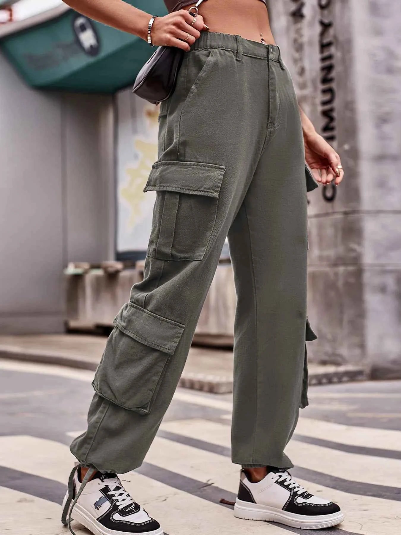 Casual Wide Leg Cargo Jeans 6ca4283f477b480083fc61003156c044-Max-Origin