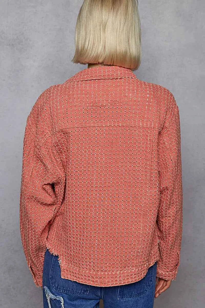 POL Raw Hem Button Up Jacket with Chest Pockets 6ca5c427-4756-45de-b817-5616a2265bc6-Max-Origin