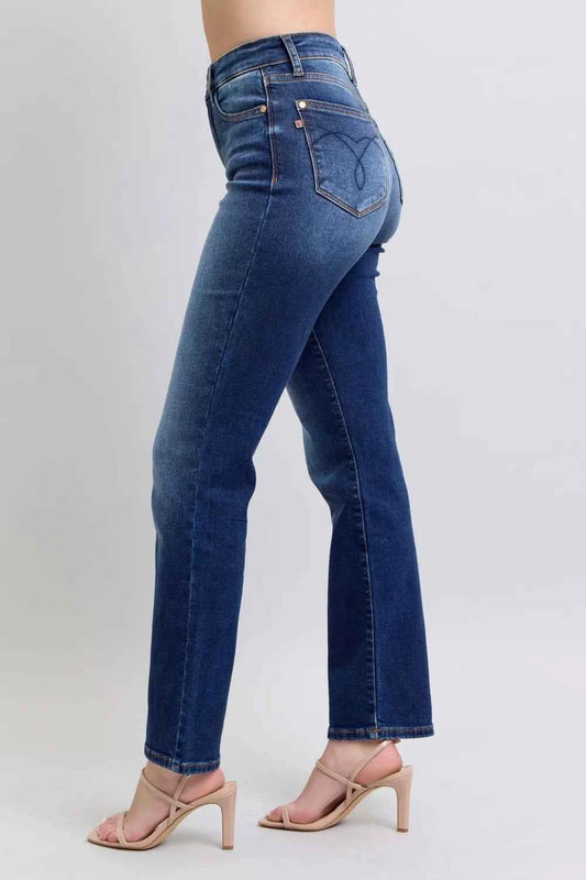 Full Size Washed Straight Leg Jeans with Pockets 6ca7ba51-18f3-4522-a009-6240fc50535d-Max