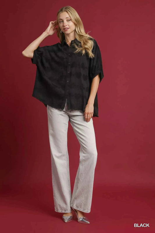 Umgee Jacquard Heart Collared Shirt 6caa3bab-6270-4843-9af1-433425791c34-Max-Origin