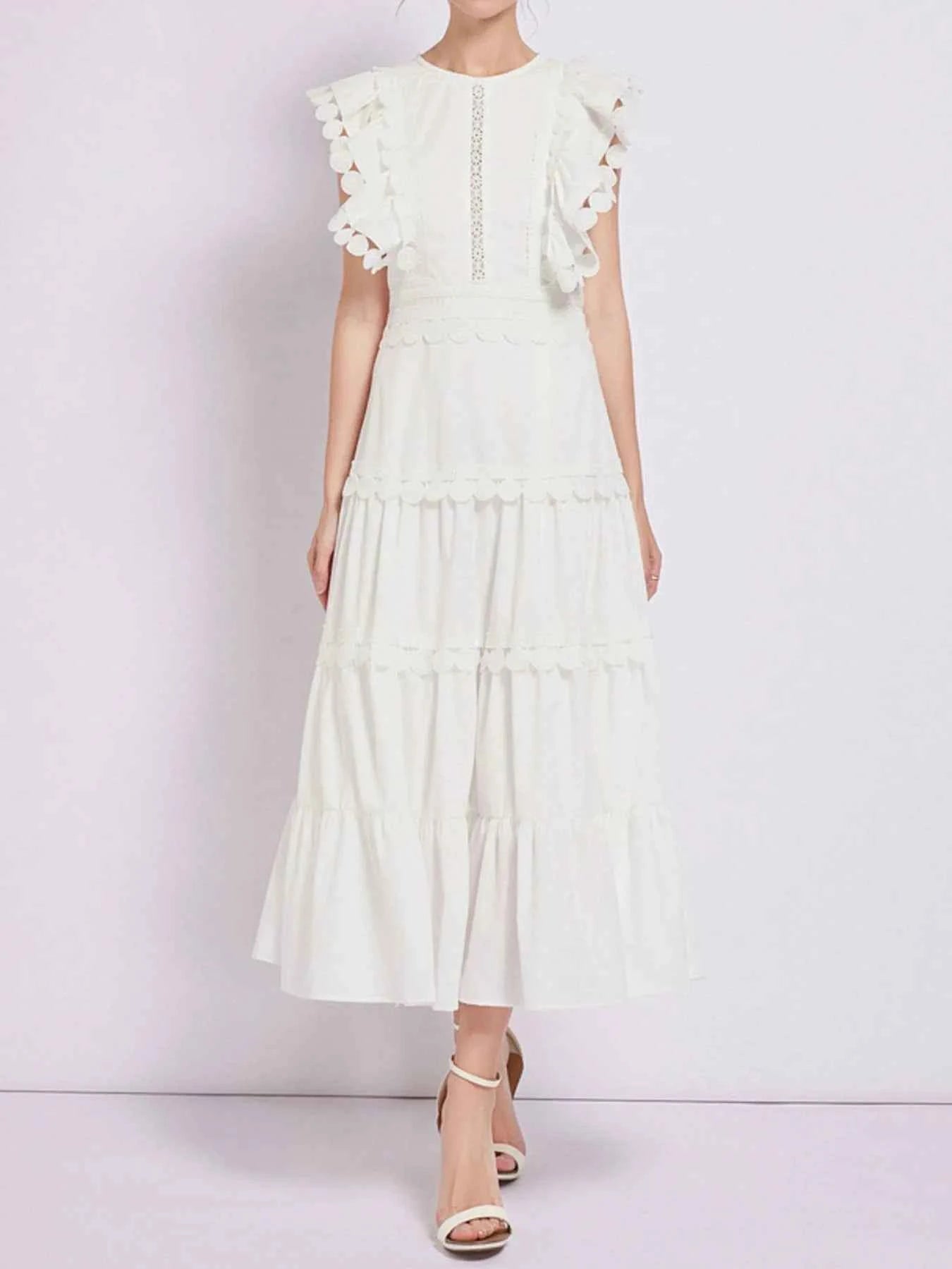 Sleeveless Ruffled Tiered Dress with Embroidered Trim 6cac0d74-0122-4f2f-be81-45ca888373b2-Max-Origin
