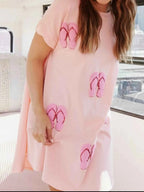 Sequin Short Sleeve Summer Tee Dress 6cacbbcf-b393-473b-9db7-562f20040d6b-Max-Origin