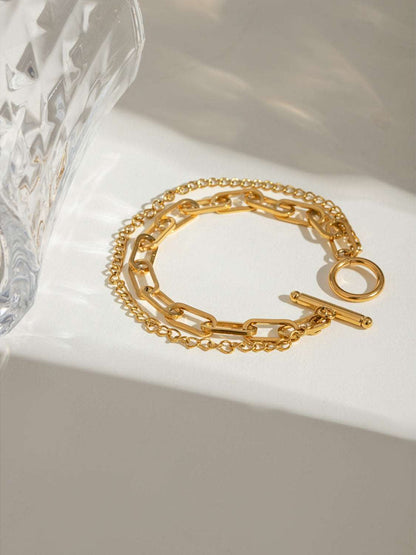 18K Gold-Plated Stainless Steel Chain Bracelet