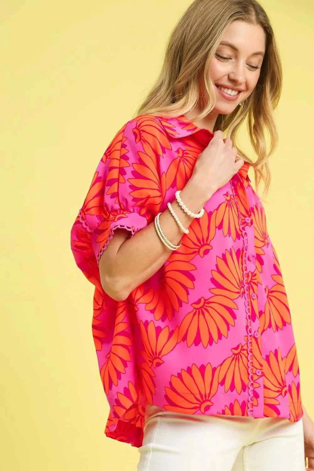 Umgee Printed Button-Up Relaxed Shirt 6ccf1d17-8a1c-4060-b113-1610a3cbce5b-Max-Origin