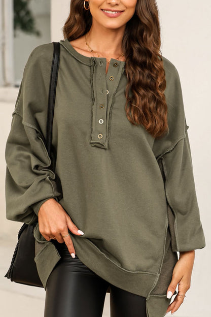 Exposed Seam Long Sleeve Sweatshirt