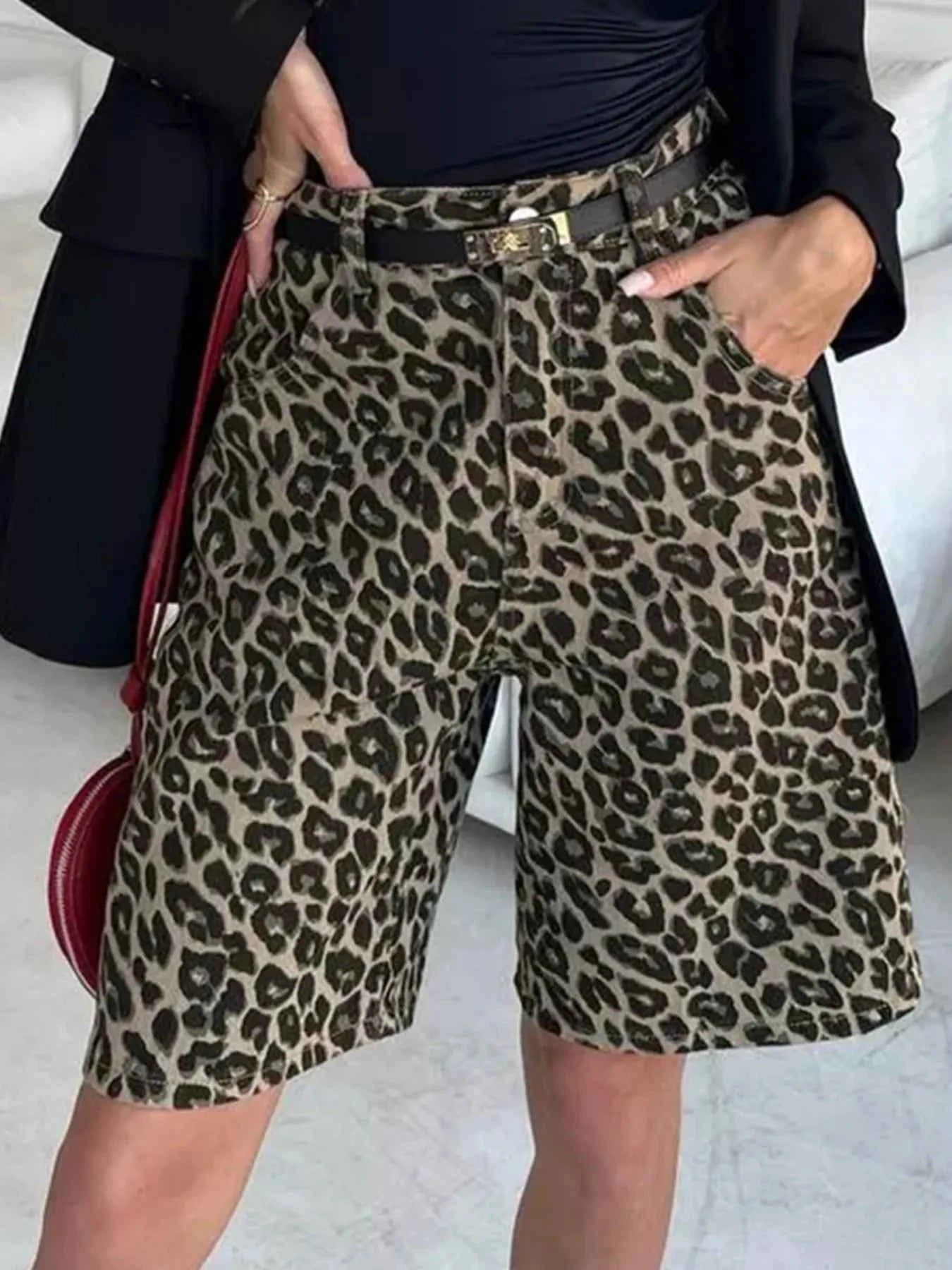 Leopard Print High-Waisted Casual Shorts Brown 6cdc67b8b586467282789ed987fabb7c-Max-Origin