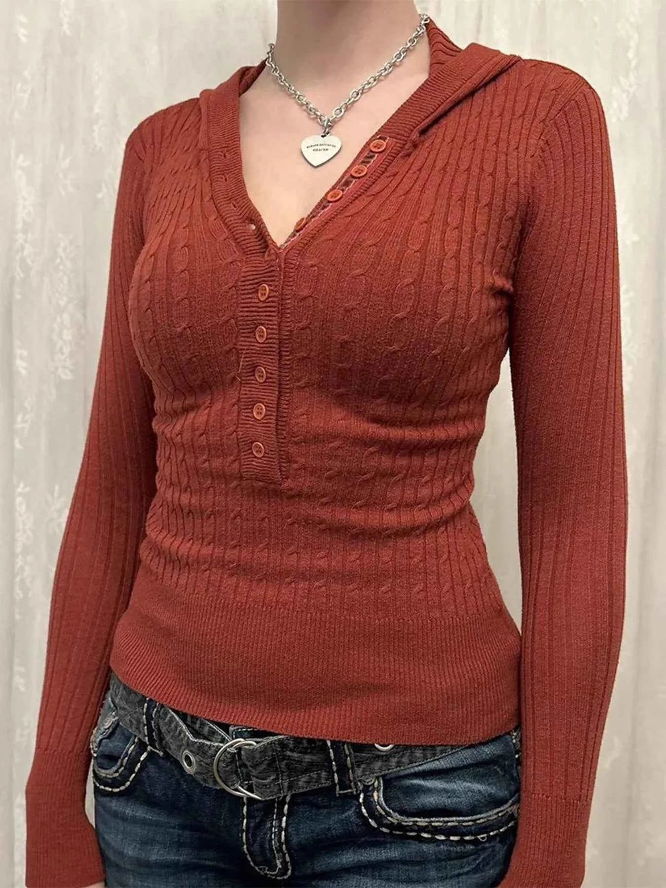 Button Front Long Sleeve Sweater Rust 6cec0bf886b64bed9197aa94320bfdf5-Max-Origin