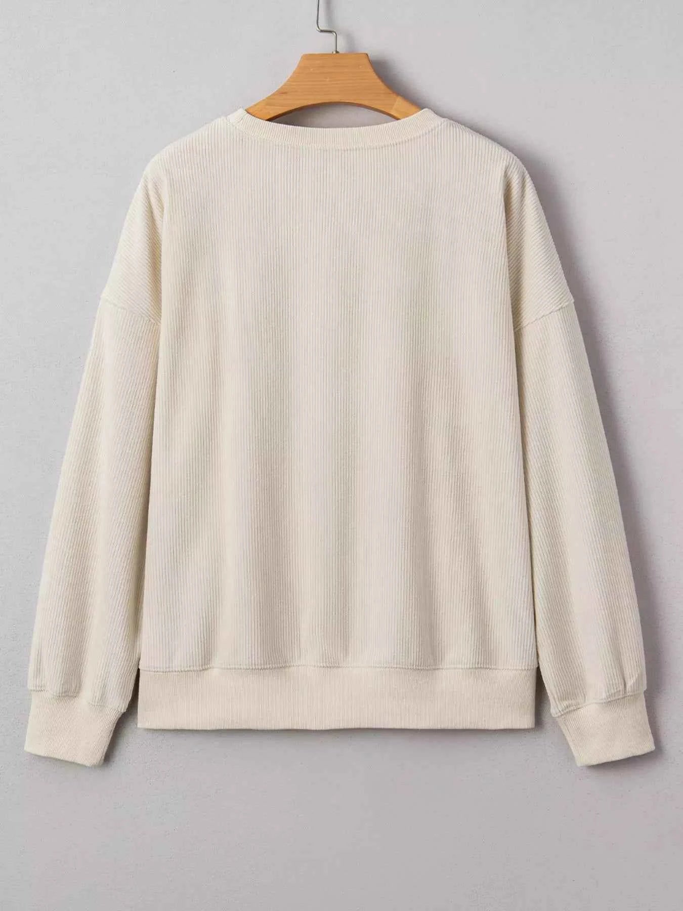 Merry Little Thing Corded Letter Graphic Ribbed Sweatshirt 6cf369b7-bf05-4ee4-bb56-657738d3c735-Max-Origin