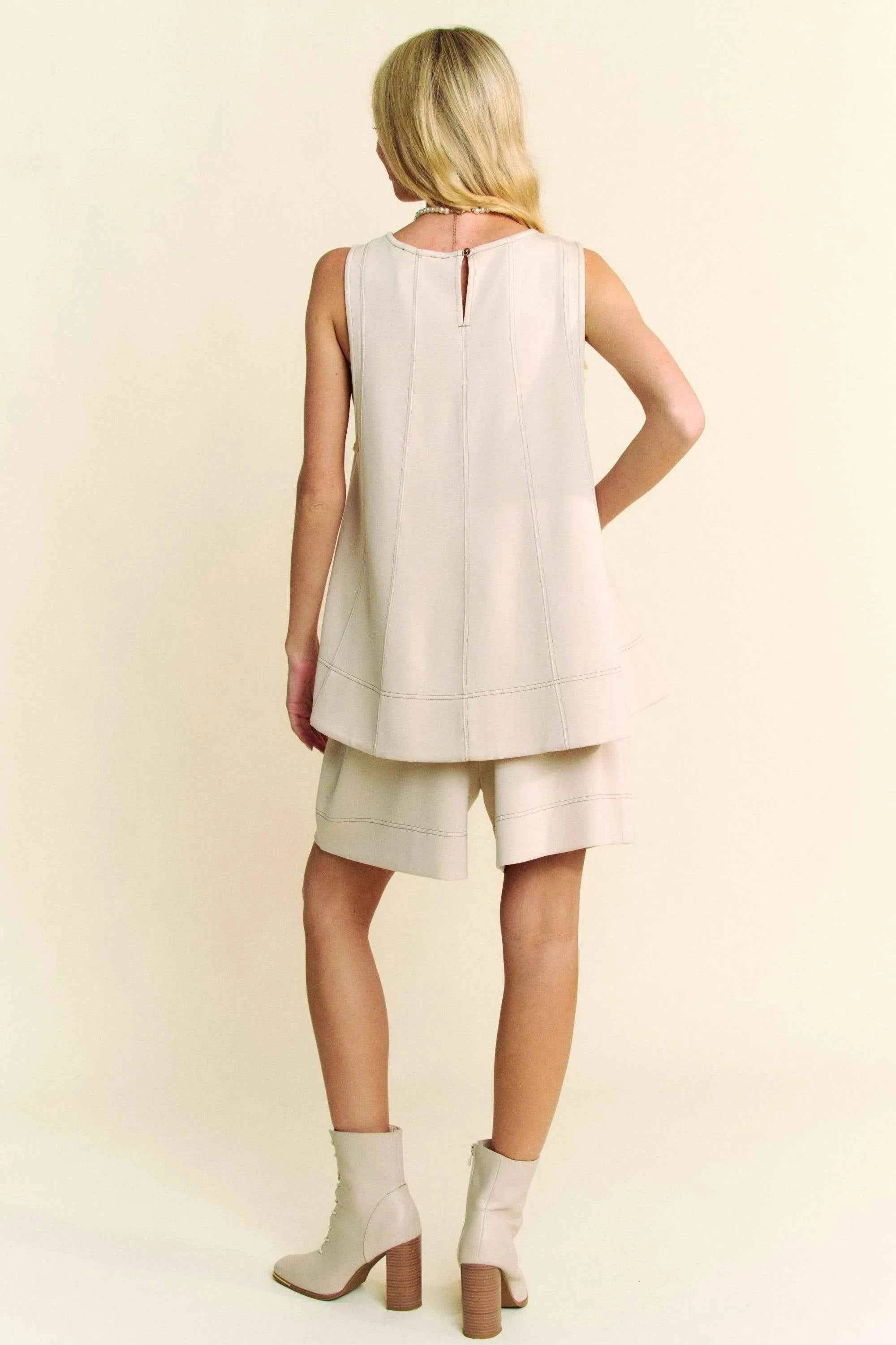 Davi & Dani Contrast Seam Top and Short Set 6cf8a84461ed4fd2852444e8b3620183-Max-Origin