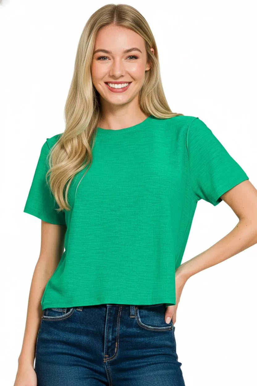 Zenana Slub Short Sleeve Tee 6d09010b-6a33-4396-8633-cf7998f033fc-Max-Origin