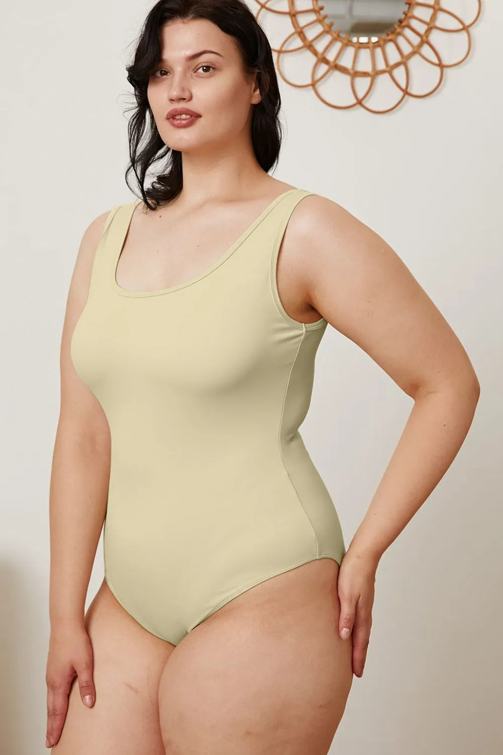 Basic Bae Full Size Square Neck Sleeveless Bodysuit Beige 6d0b62ed-5fec-42bd-aa01-22923e2e6a93-Max