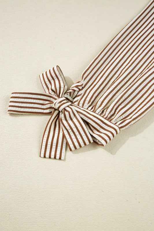 Blair Tied Cuffs Seersucker Blouse 6d0edbcb-c6fc-468f-bda6-fa887c8b16f2