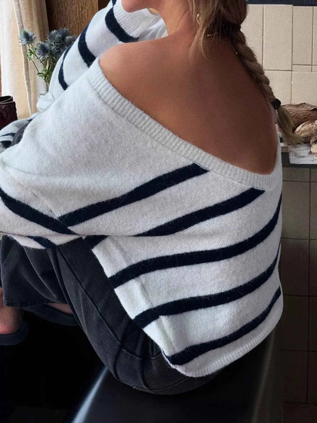 Striped Round Neck Long Sleeve Knit Top 6d19d311a9624aa69b37404f55d82732-Max-Origin