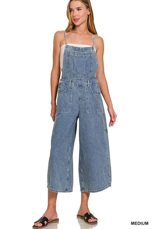 Denim Medium Washed Wide Leg Overalls 6d1b36d60e1c4fe18addd445a6024149-Max-Origin