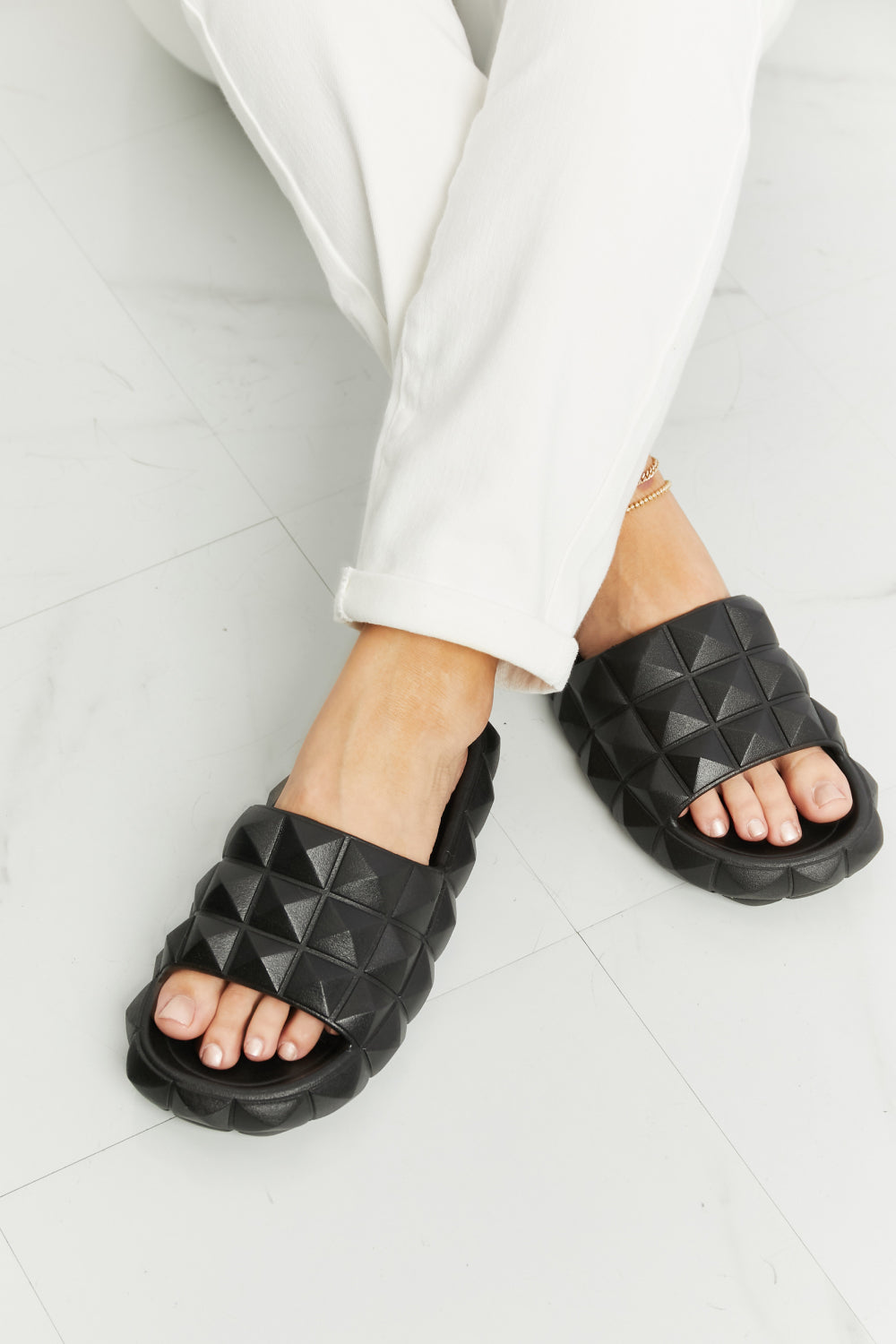 Legend Let's Chill 3D Stud Slide Sandal Black 6d29b797114942fa9e9ad73df381e4fb-Max