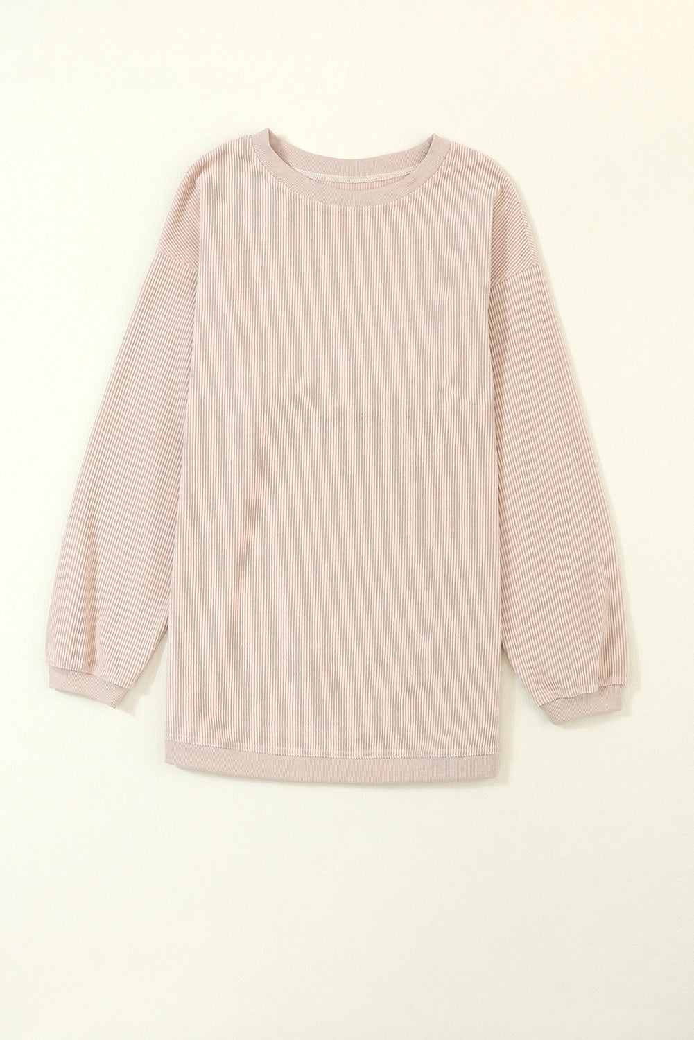 White Drop Shoulder Rib Knit Oversized Sweatshirt 6d29df1dc7df90a2
