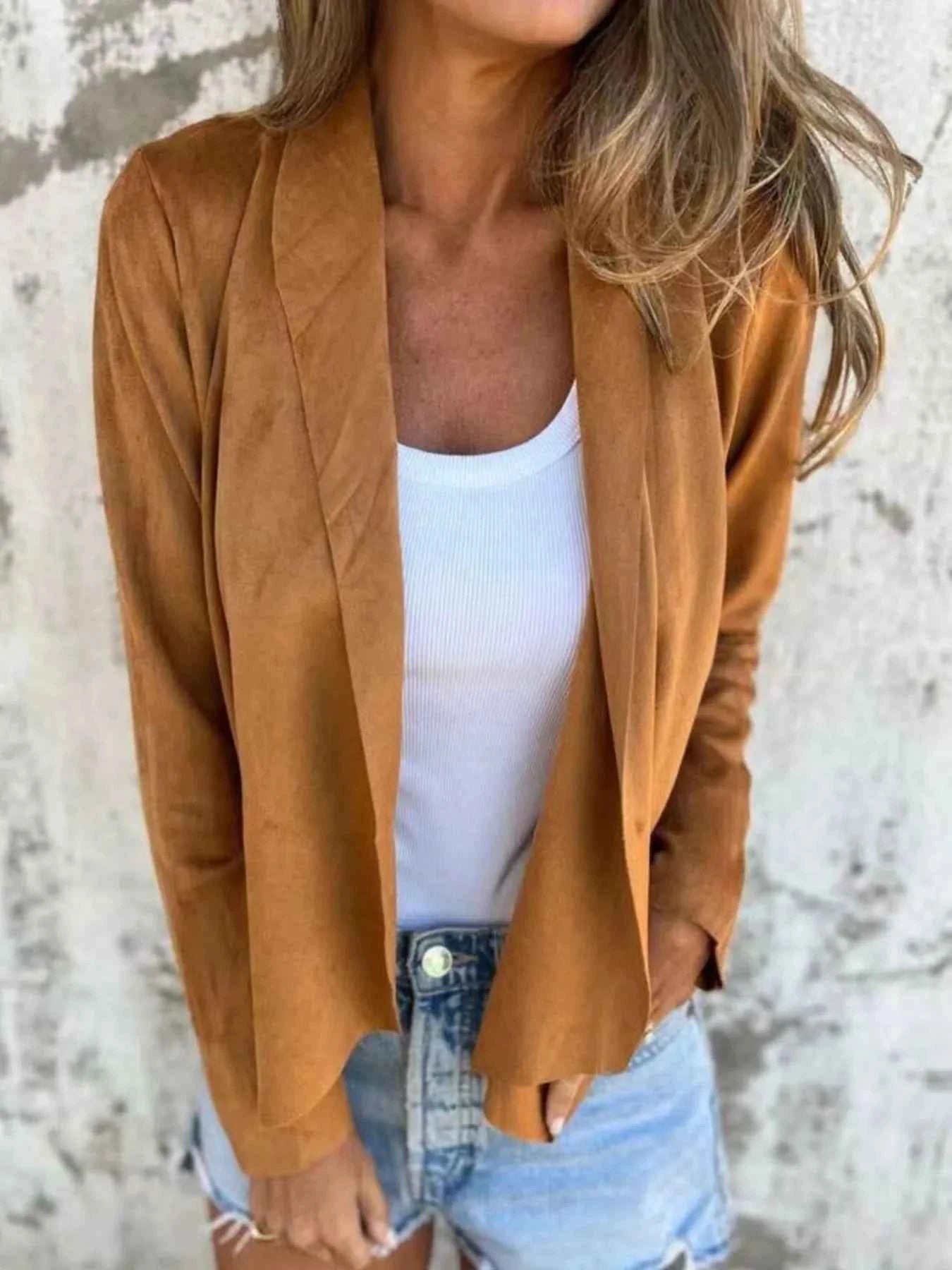 Full Size Open Front Casual Cardigan Plus Size Mustard 6d36fd0d-260a-4abb-9371-aad9c9fa1d81-Max-Origin
