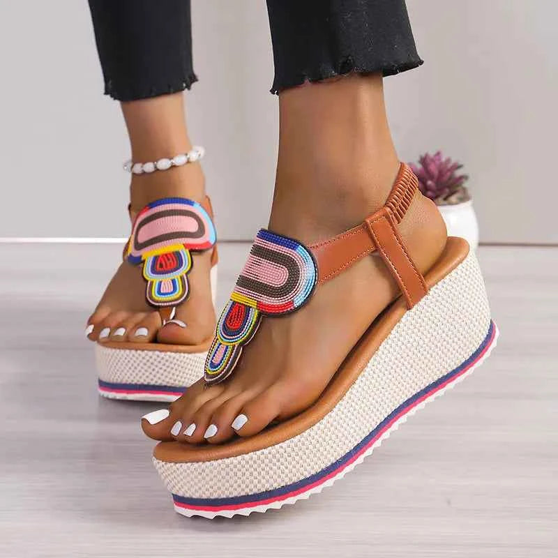 Toe Post Wedge Sandals Brown 6d460f53-7fc4-4e36-8564-0ac0168c75dc-Max-Origin