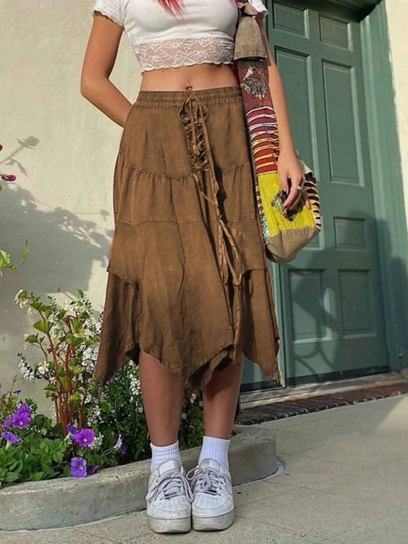 Asymmetrical Hem Midi Skirt with Drawstring Waist 6d5a05c51b1744b5919d636e2d01987f-Max-Origin