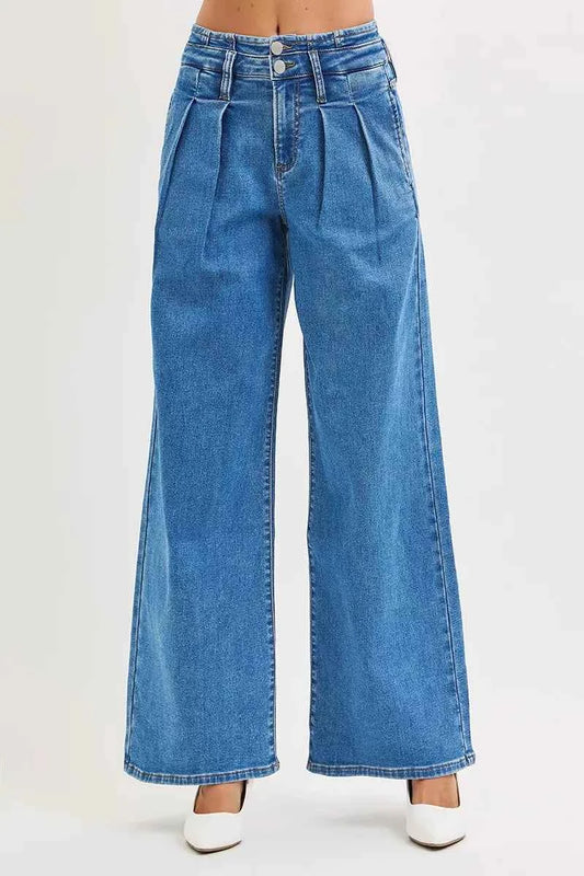 Full Size Mid Rise Fit Wide Leg with Pleated Detail Jeans Plus Size MEDIUM 6d5d5d4ae8df42b489ed31bcd42c9b83-Max-Origin