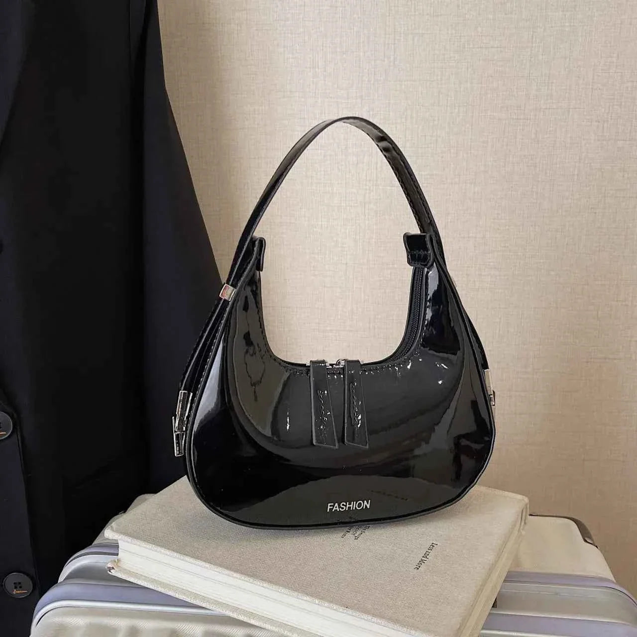Leather Crescent Shoulder Bag Black onesize 6d5fe8e7244144ffa4f19192f66c7eb0-Max-Origin