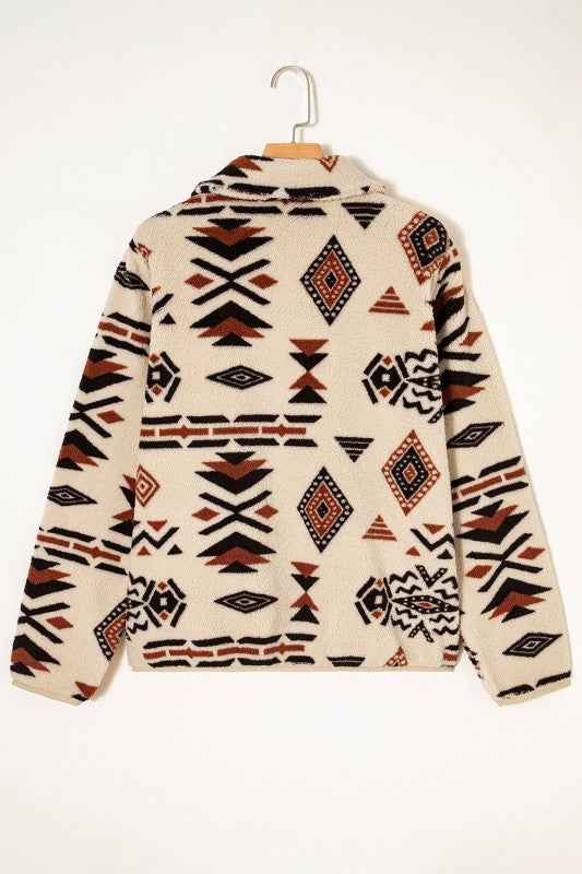 Western Aztec Fleece Half Zip Sweatshirt 6d6634f5-3131-4393-b235-1a48267290e9