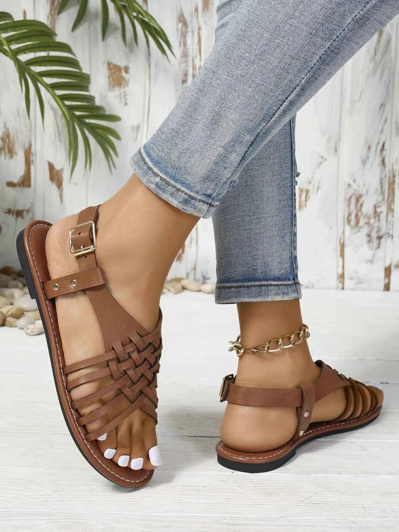 Woven Strappy Flat Sandals 6d79e0cd0fcb457bb1b166ecb8066320-Max-Origin