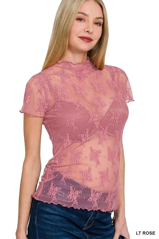 Lace See-through Layering Short Sleeve Top LT ROSE 6d818ae29fcf46ff9b8b4ef8a673ba4e-Max-Origin