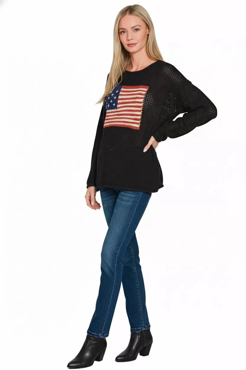 Zenana American Flag Crew Neck Sweater 6d88dcb6-b04c-457f-946b-9c619e66de97-Max-Origin
