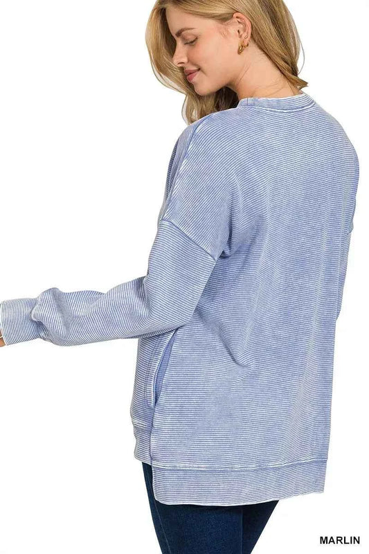 Full Size Acid Washed Double Ribbed Hi-low Sweatshirt Plus Size 6d8c01e679b941e3936a840b2d538368-Max-Origin