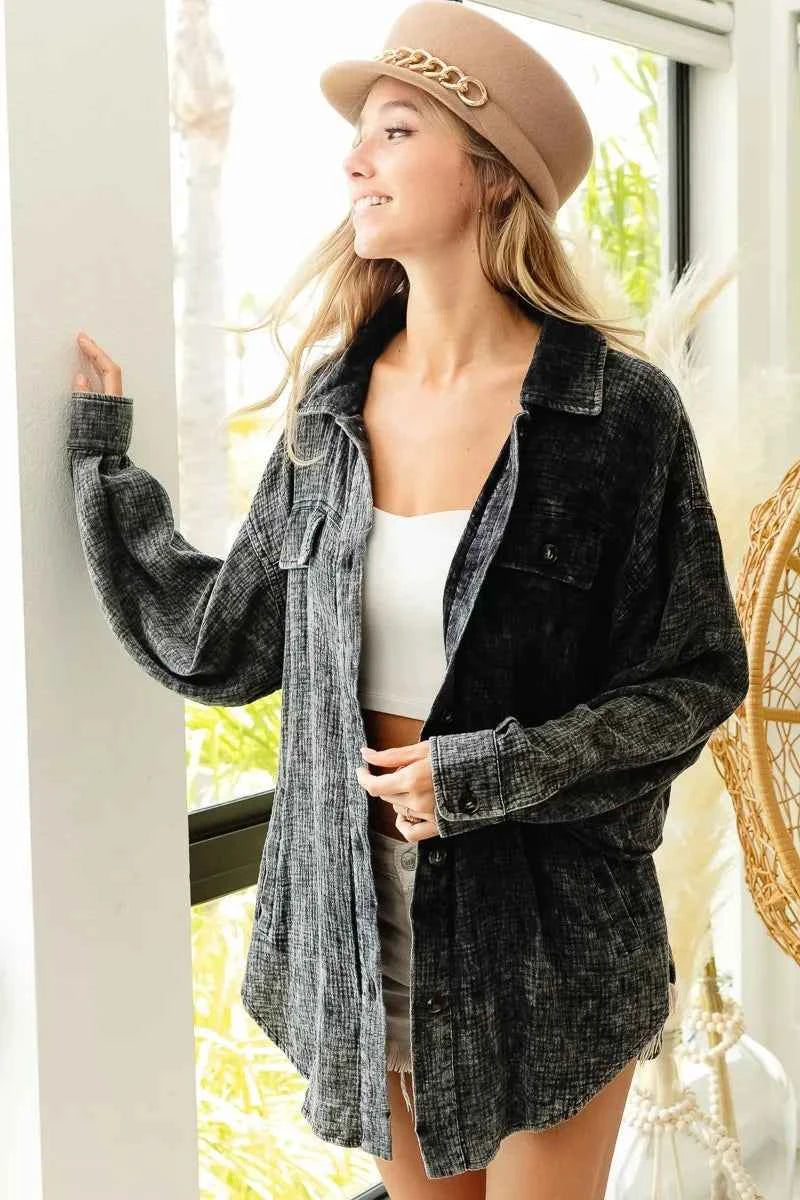 BiBi Vintage Washed Wrinkle Gauze Shacket 6d8f11bd63b84a8986c1514ee8b82706-Max-Origin