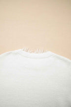 Beige Lace Sleeve Patchwork Faux Two-piece Fuzzy Sweater 6d9314c9c77a60a5