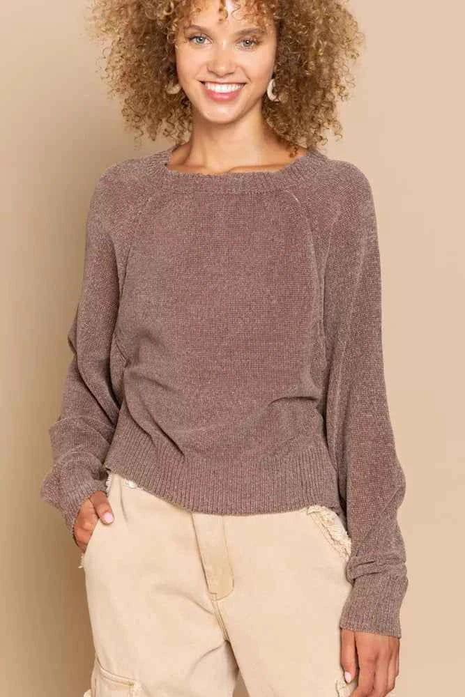 POL Round Neck Backless Sweater with Ribbed Edge 6db592d9-95ca-4f72-8c04-de93a16faade-Max-Origin