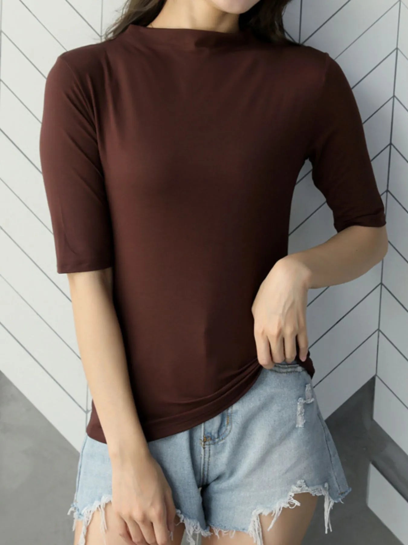 Solid Color Short Sleeve T-Shirt 6db61ade-eb35-4b00-b2cd-e6ce07e8e713-Max-Origin