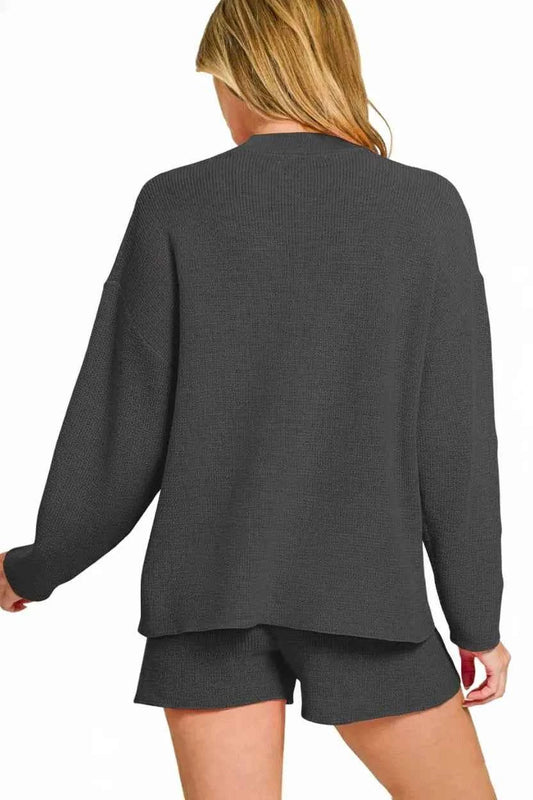 Round Neck Knit Top and Shorts Sweater Set 6db9cf1a-0e58-4793-ab77-ee2240453eaa-Max-Origin