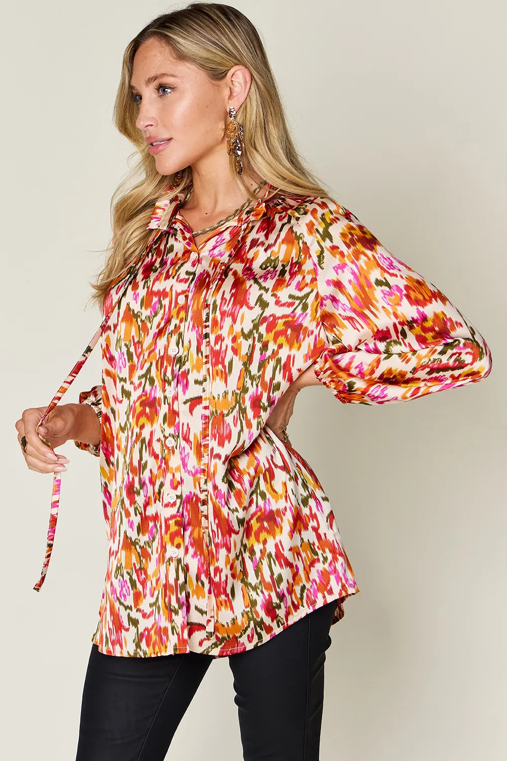 Double Take Full Size Printed Button Up Long Sleeve Shirt 6dc8bb38-b9ba-4e6d-b61c-3db9b1168b22-Max