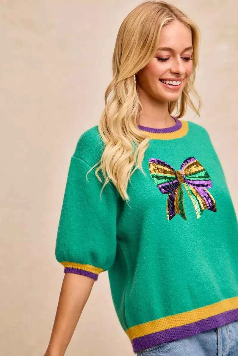 BiBi Mardi Gras Sequin Ribbon Patched Sweater 6dcf547a79c84e35a50a3f868ce4a823-Max-Origin