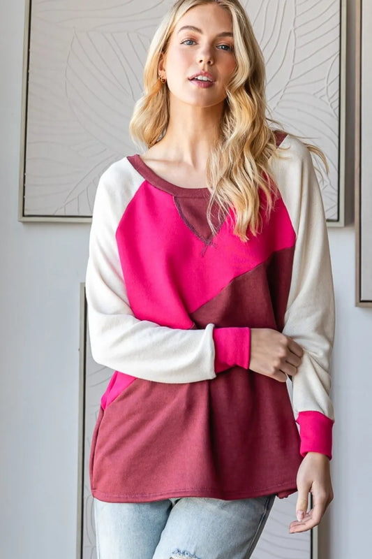 Color Block Long Sleeve T-Shirt 6dd261be-3c35-4c87-ada1-4811a2b3d79b-Max