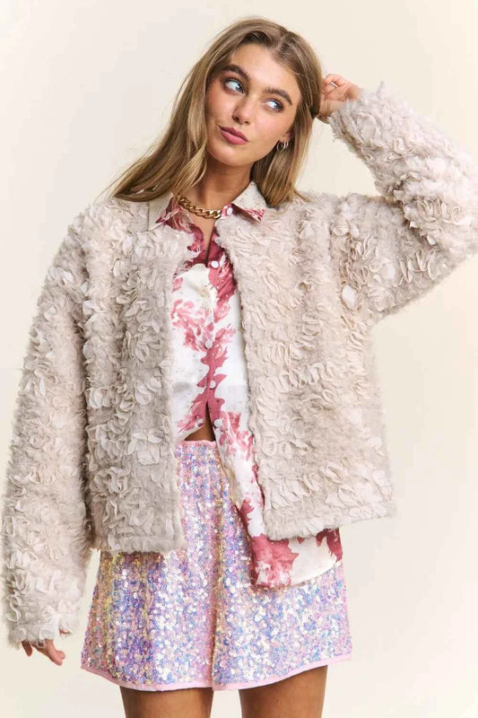 J.NNA Mixed Fabric Chic Jacket Ash Beige 6dd4a412-e4c8-4d88-8ad5-e40785af5184-Max