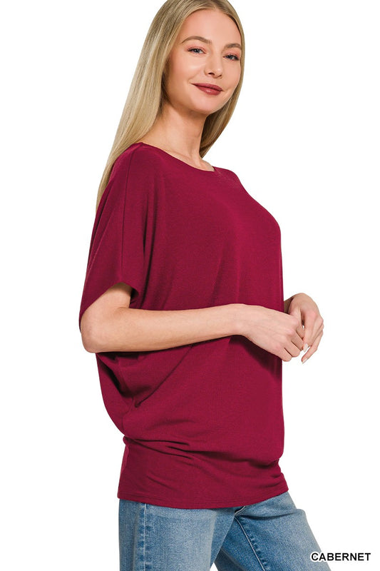 Hacci Dolman Sleeve Boat Neck Top 6ddcc724b7734300813b4c40307bc5db-Max