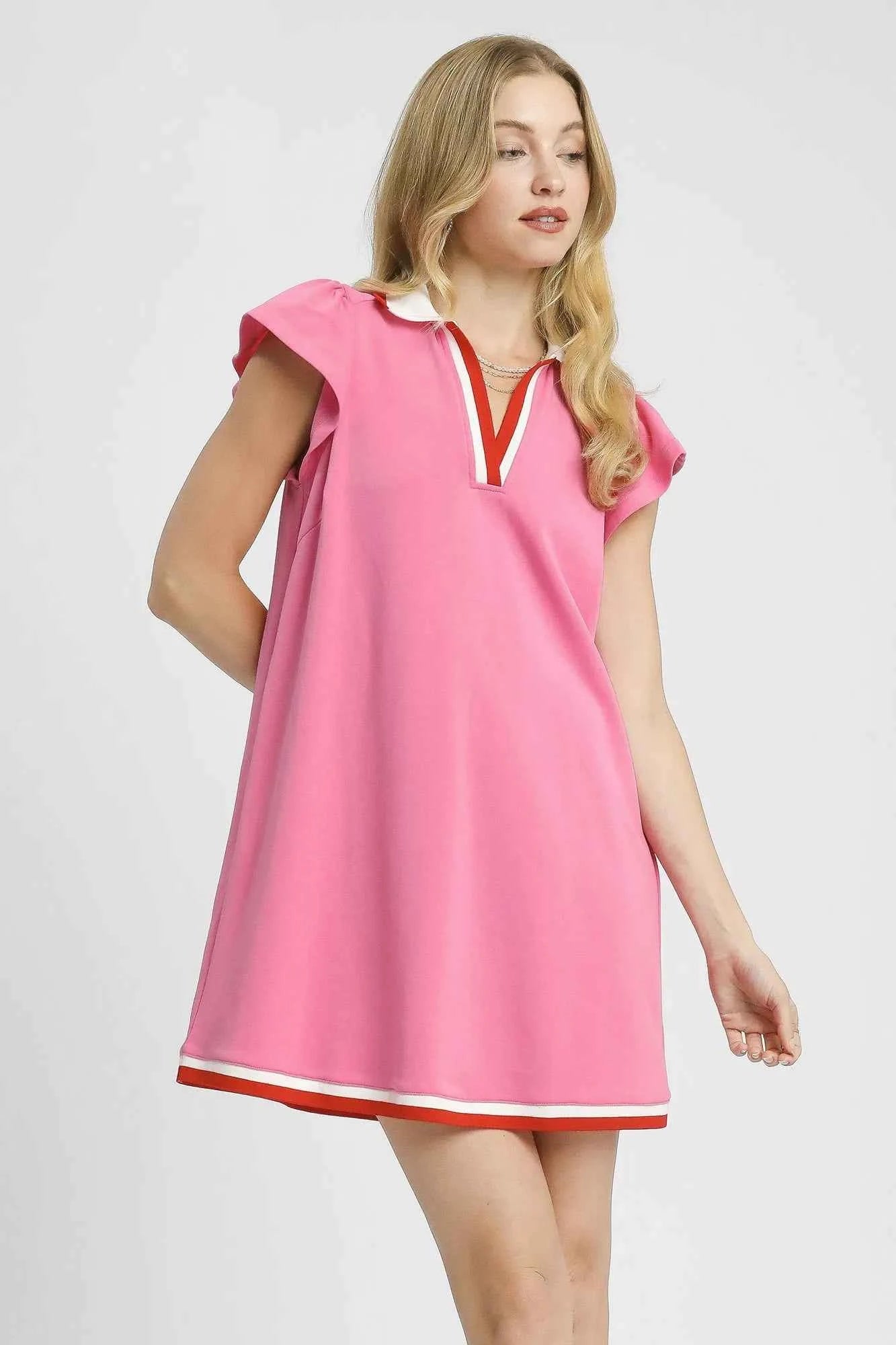 Contrast Trim Cap Sleeve Mini Dress 6e26b128-7c89-4176-8205-2a13e94b4438-Max-Origin