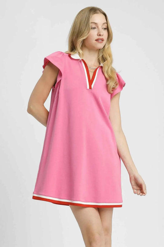 Contrast Trim Cap Sleeve Mini Dress 6e26b128-7c89-4176-8205-2a13e94b4438-Max-Origin