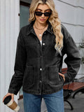 Washed Oversized Button Down Denim Jacket Black Gray 6e38501bf9764fd4b5af6f0fe55decbf-Max-Origin