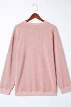 Pink MERRY Christmas Plaid Leopard Heat Transfer Printing Corded Sweatshirt 6e389f96ba0e6e2e