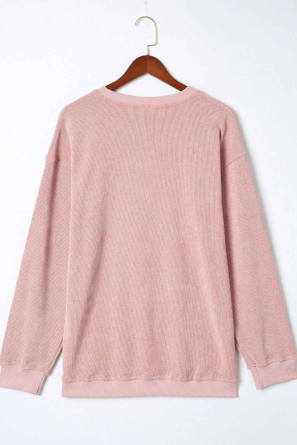 Pink MERRY Christmas Plaid Leopard Heat Transfer Printing Corded Sweatshirt 6e389f96ba0e6e2e