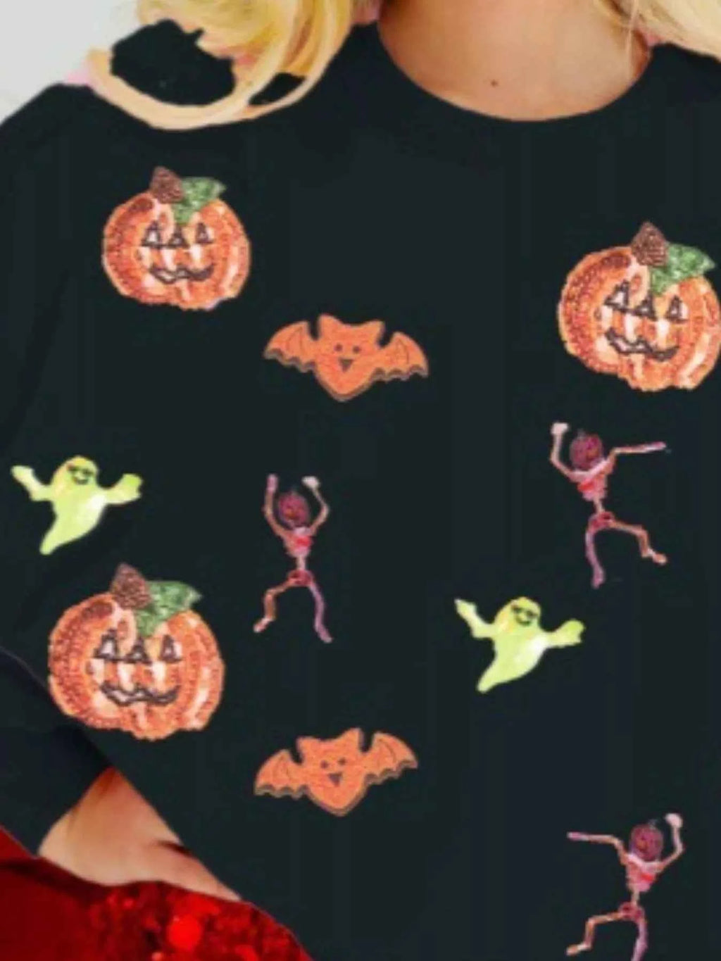 Halloween Sequin Round Neck Long Sleeve Sweatshirt 6e405f3b-ee72-4a0b-a484-687c6b222b1a-Max-Origin