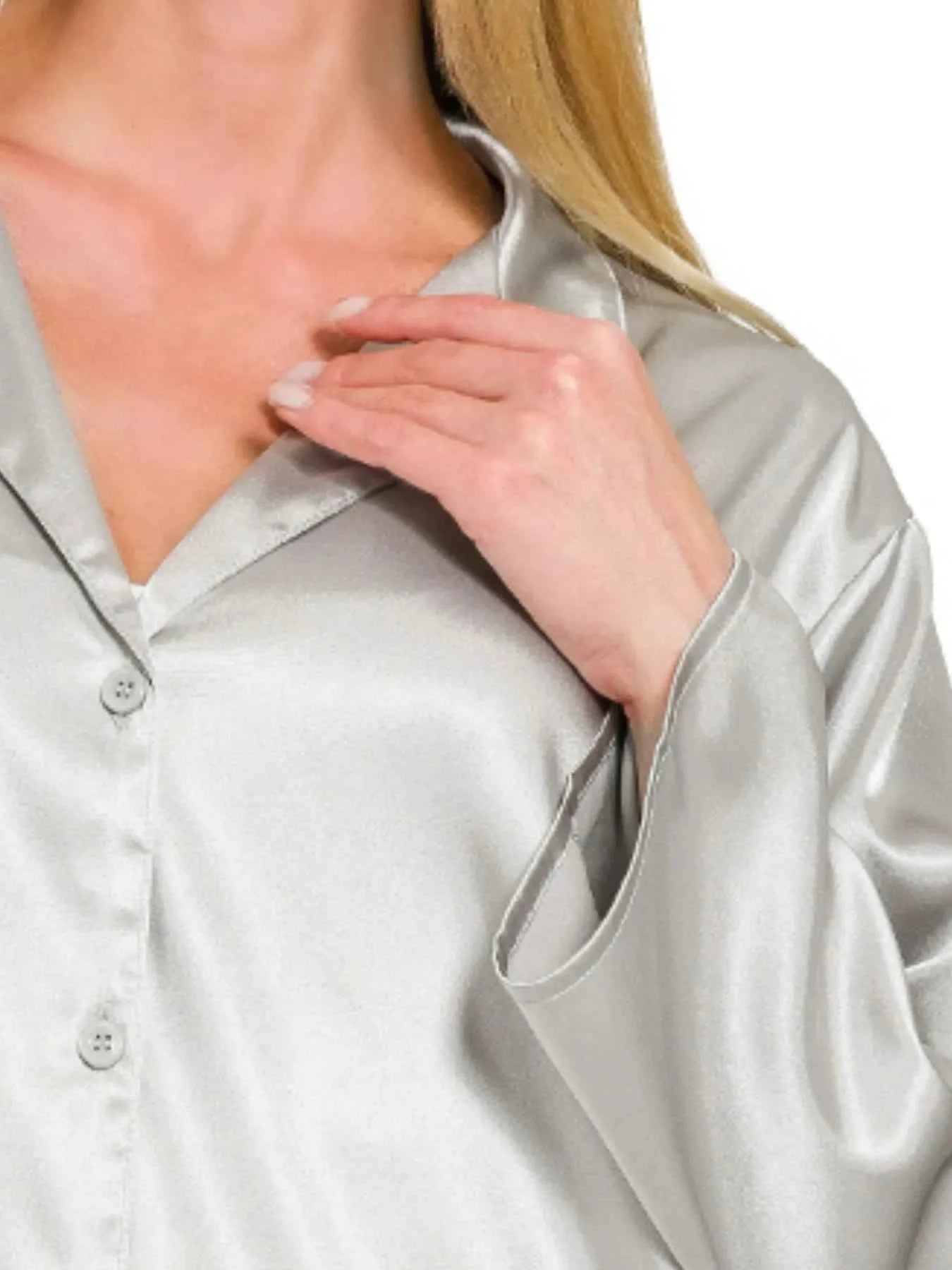 Zenana Satin Button Down Shirt 6e4904a3-044c-48a3-91b3-6b610d1815e8-Max-Origin