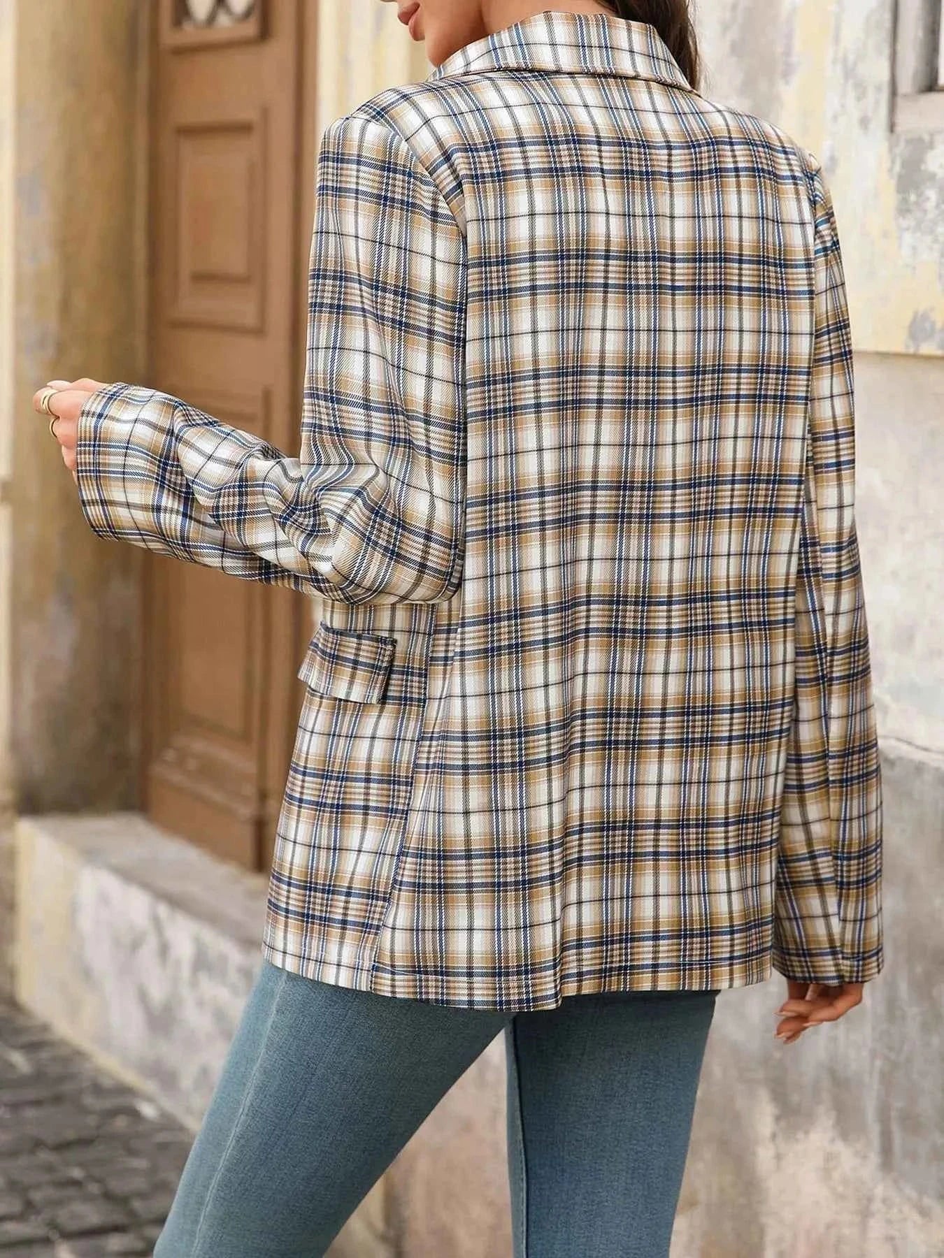 Number 87 Plaid Long Sleeve Blazer 6e5252a476c841efad4822fe00c97f75-Max-Origin