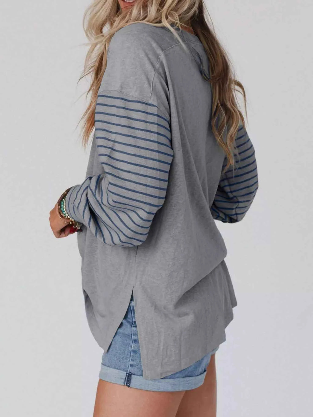 Striped Color Block Long Sleeve T-Shirt 6e5a00a6-d933-411f-bff5-d96660c96044-Max-Origin